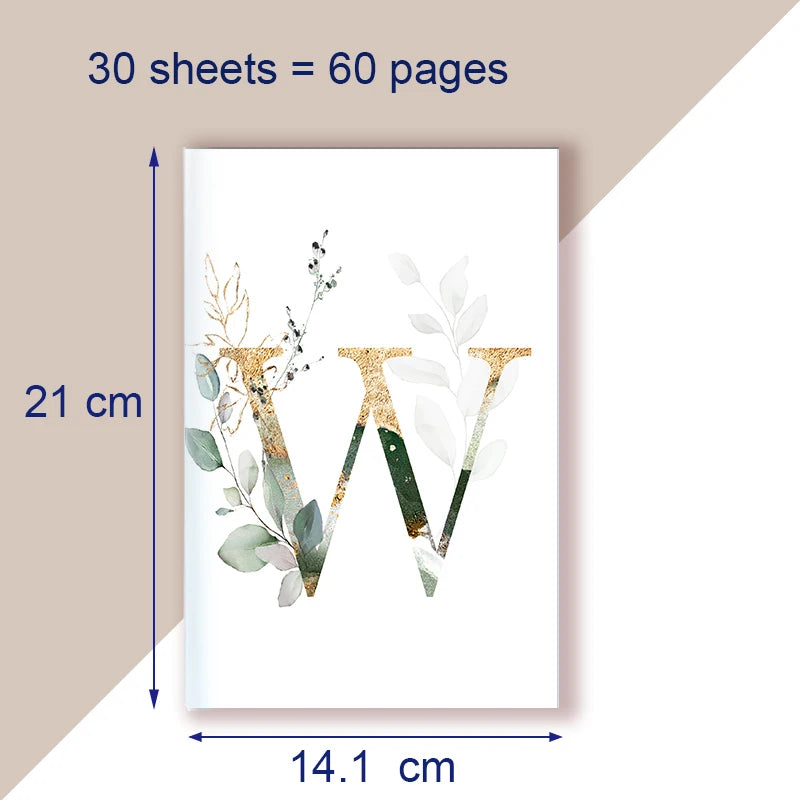 A5 Notebook Note Book Monogram Name Initial Alphabet Letter Majuscule Letters Flower Decor Personality Art Design Personal Diary - élise & madelyn