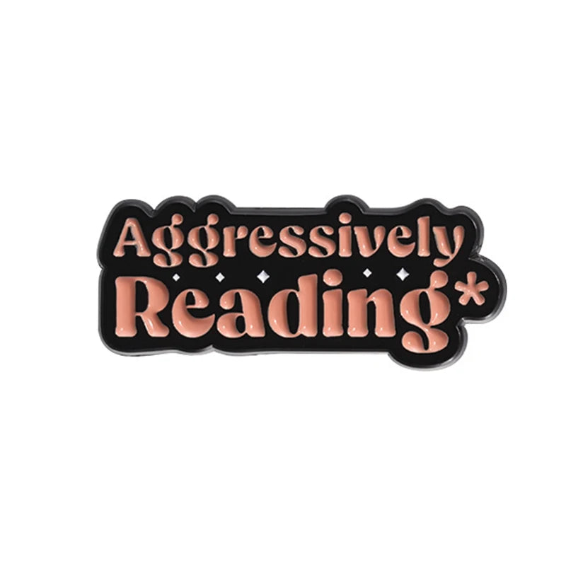 Book Lover Series Enamel Pins Certified Book Addict Violent Litle Thing Brooches Lapel Badge Jewelry Gifts for Bookworm Friends