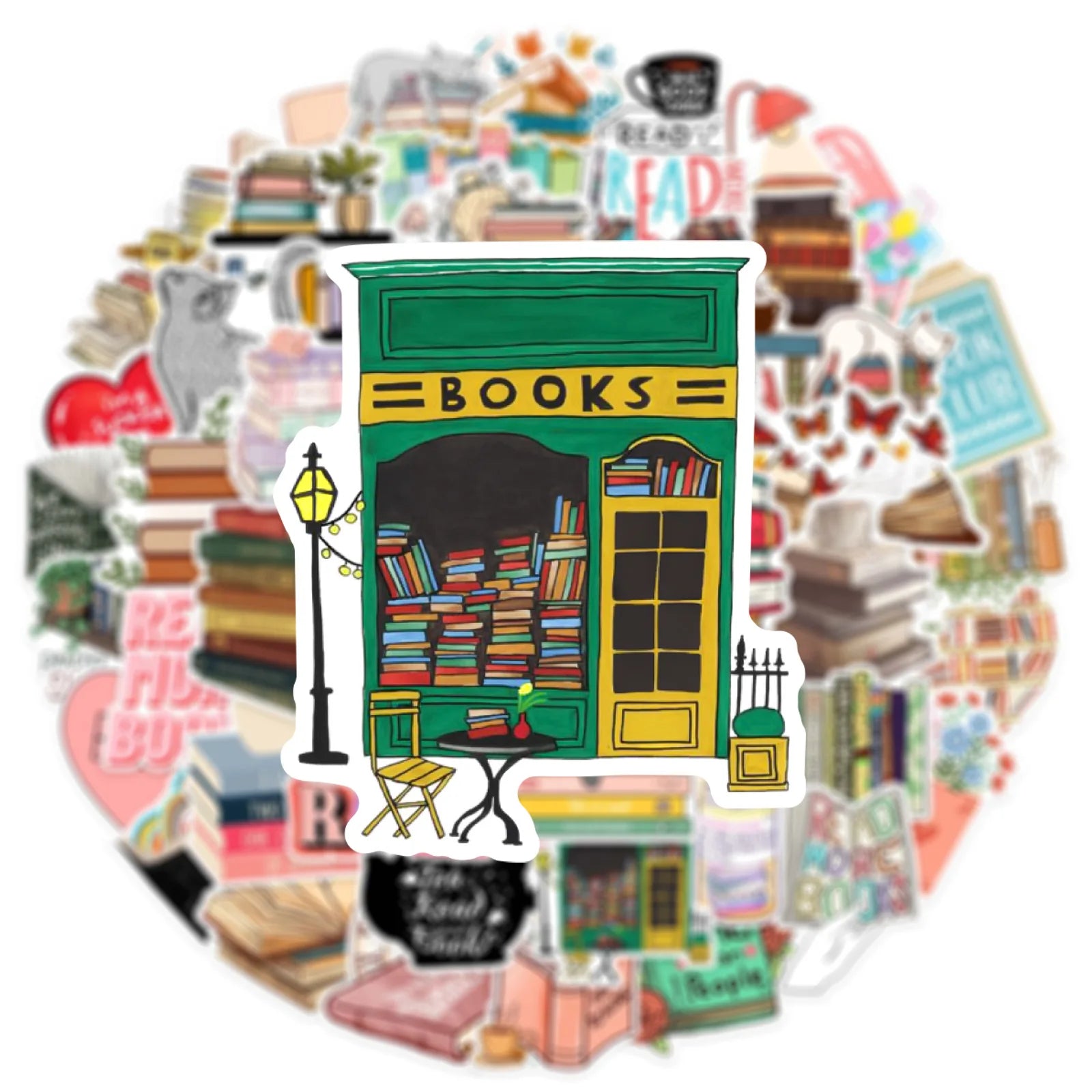 50PCS Diary Book Reading Stickers Aesthetic DIY Scrapbook Notebook Phone Laptop Guitar Luggage Stationery Graffiti Sticker Toy - élise & madelyn