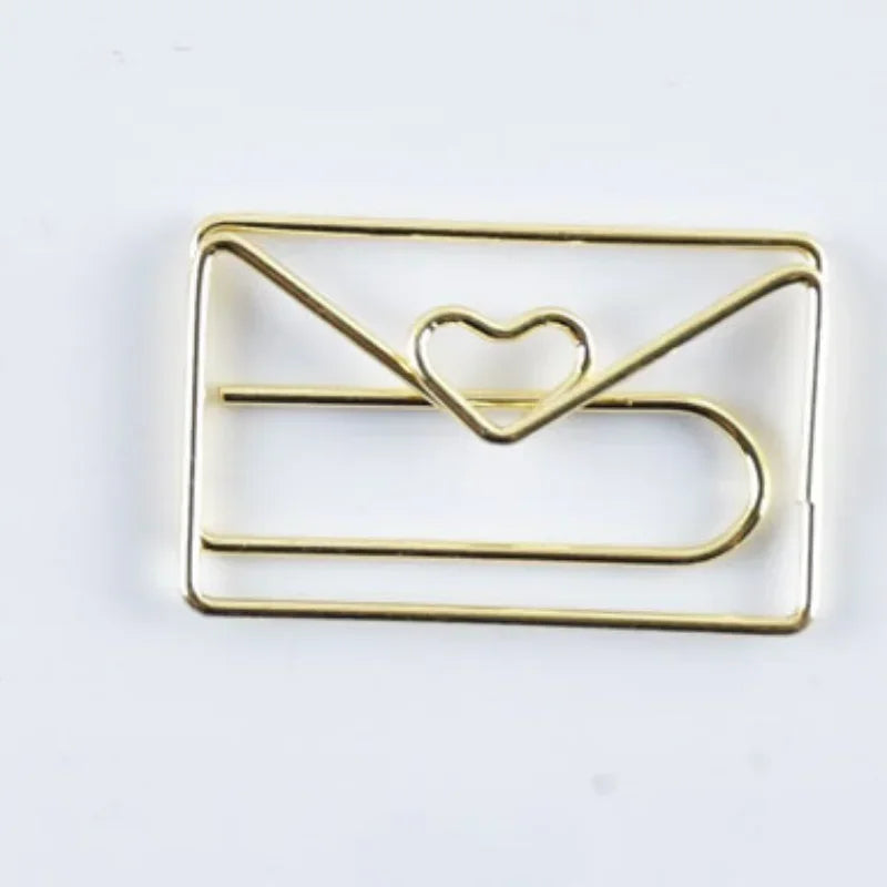 10pcs/set Metal Paperclips Multiple Cartoon Heart Animal Styles Paper Clip Book Scrapbook Planner Page Bookmark Binder Clip - élise & madelyn