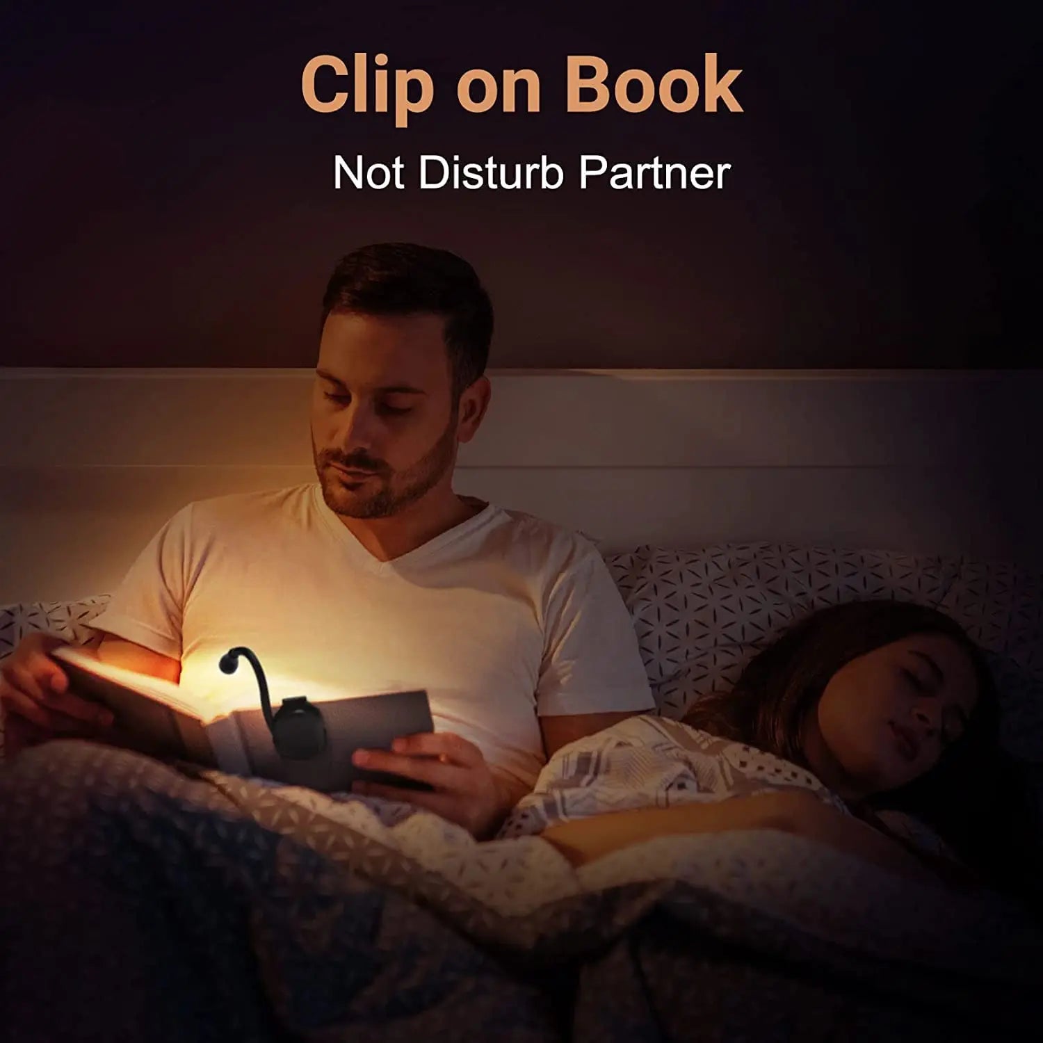 Portable Mini LED Book Light 3 Color Warm Cool White Rechargeable Clip 360° Flip Book Lamp for Travel Bedroom Reading Light - élise & madelyn