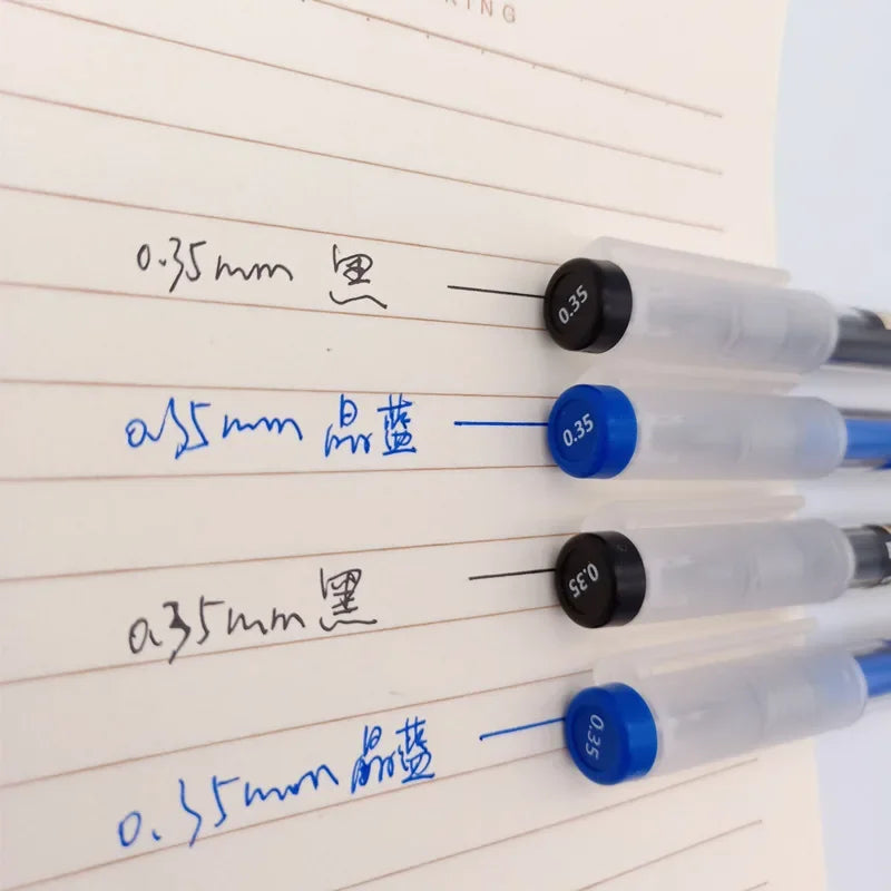 54Pcs/Set 0.35mm Gel Pens Office School Exam Sign Ballpoint Pen Blue Red Black Ink Replaceable Pen Refill Rods Kawaii Stationery - élise & madelyn