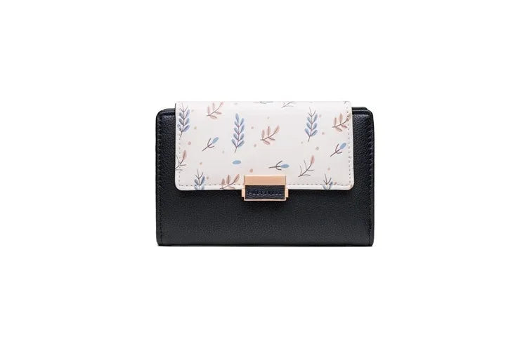 Prettyzys 2021 New Floral Zipper Wallets Medium-Length Multi-Function Women's Style Money Clips Fashionable Compact Storage