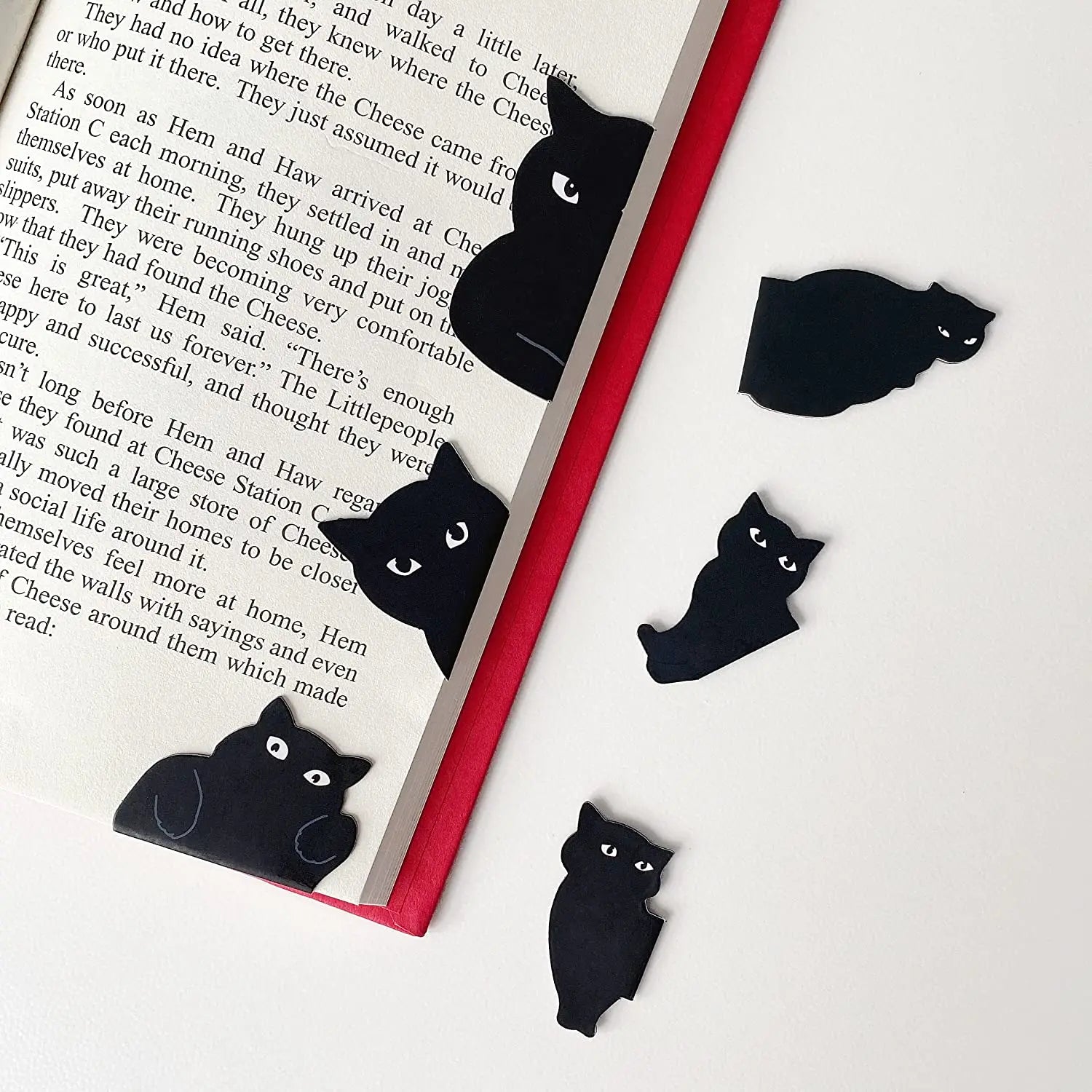 6pcs Black Cat Bookmark for Books Cute Cartoon Magnetic Page Clips Book Marker Unique Reading Gift A7405 - élise & madelyn