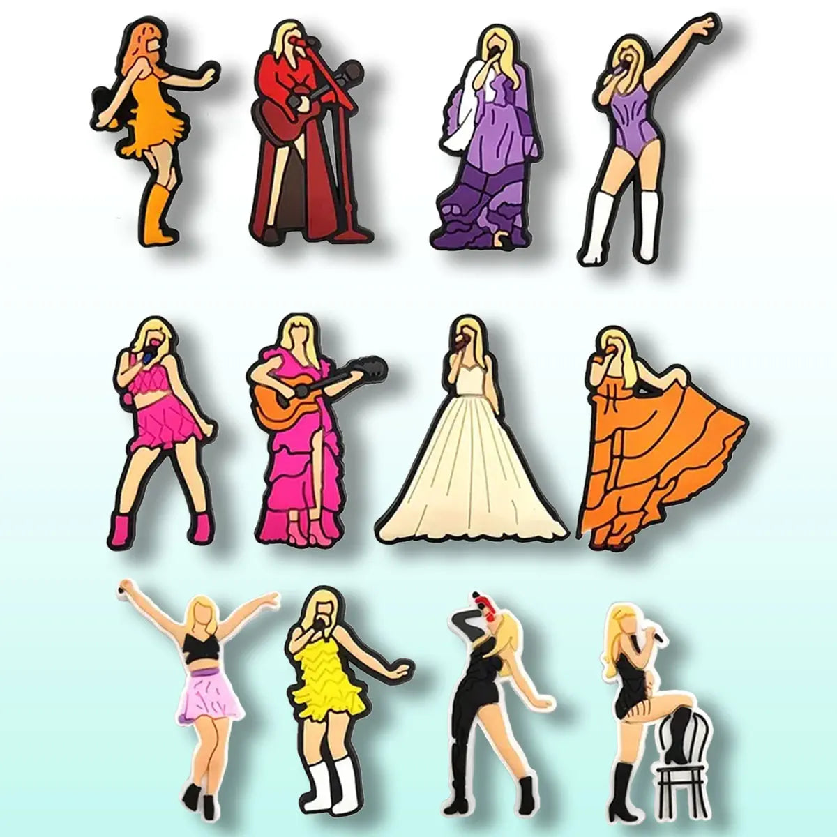 Pop Star Era Charm Set – 12 Piece Shoe & Bag Accessories