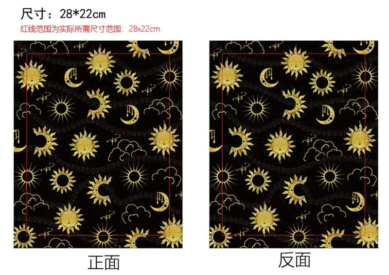 1 pc Sun Moon Star Book Sleeve with Zipper Galaxy Boho Book Protector Pouch for Paperback Black Space Waterproof Fabric - élise & madelyn