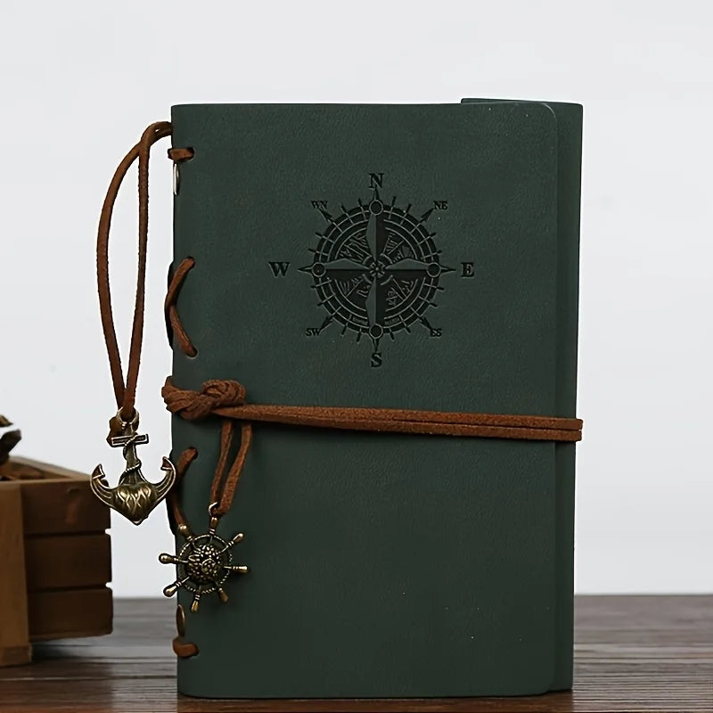 A5 A6 A7 Customizable Name Vintage Matte Finish Notebook Pirate Theme Compass Design Hardcover Journal Personalized Gift for Him - élise & madelyn
