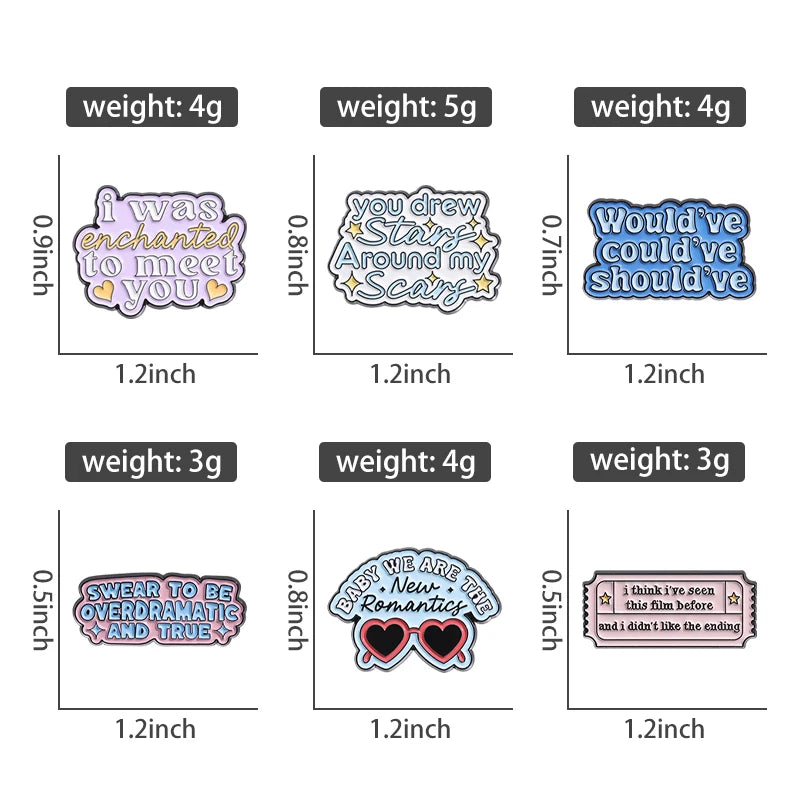 Pop Singer-Inspired Enamel Pin Sets – Aesthetic Enamel Brooches, Lyrics & Outfits | Cute Collectible Accessories for Bags, Jackets & Lanyards - élise & madelyn