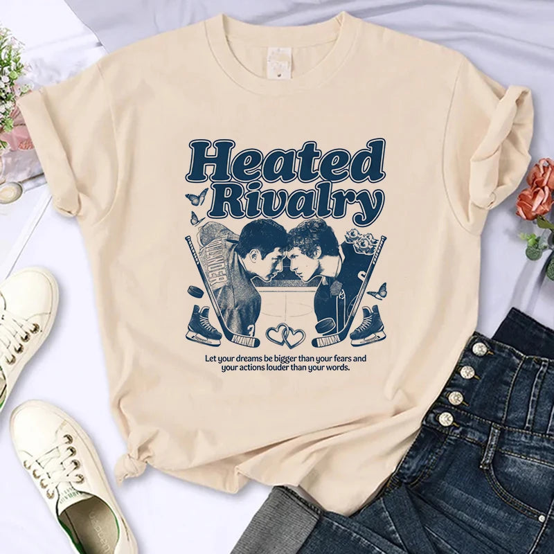 Heated Rivalry Graphic T-Shirt – Gothic Y2K Vintage Crew Neck Tee (Unisex)