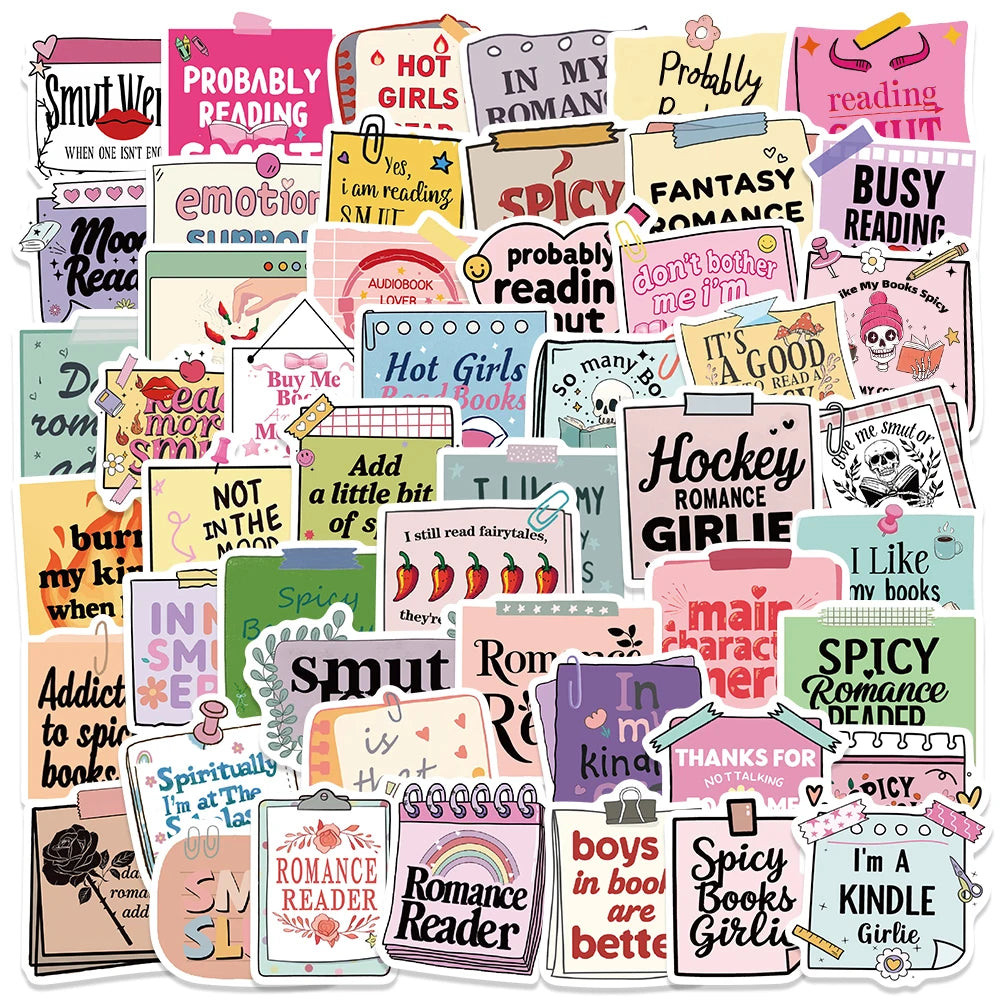 50PCS/pack Dark Romance Stickers Smutty Bookish Sticker Readers Adult Spicy Booktok Vinyl Decals Laptop IPAD Kindle Journal Deco - élise & madelyn
