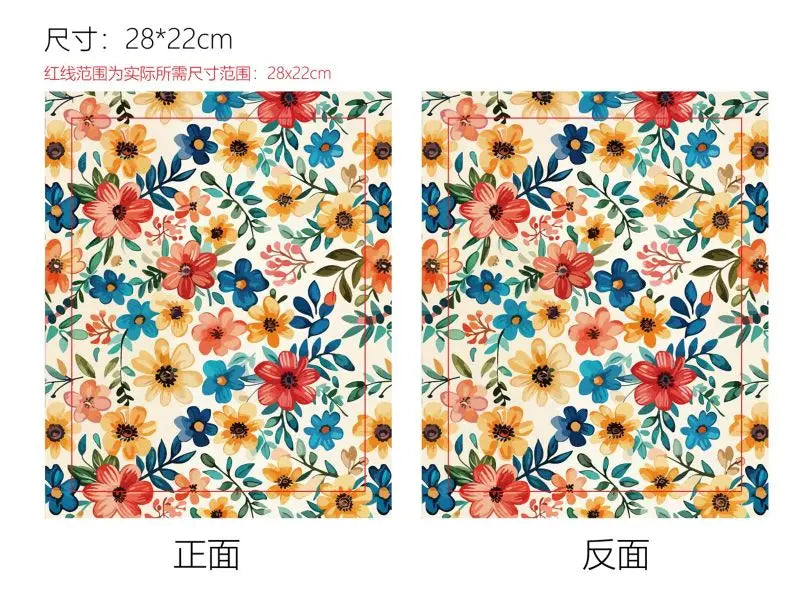 1 pc Book Sleeve with Zipper Flower Books Pouch Watercolor Flower Leaf Waterproof Protector for Paperback Fabric - élise & madelyn
