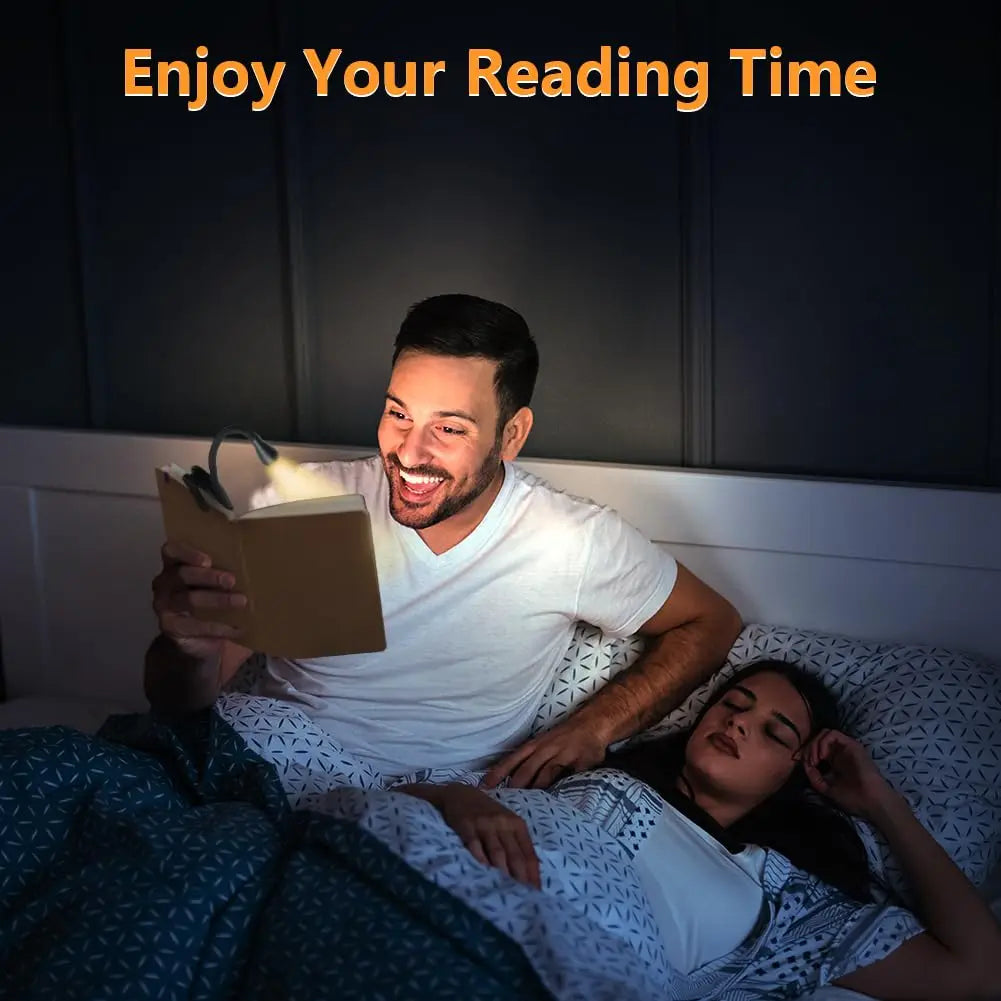Portable Mini LED Book Light 3 Color Warm Cool White Rechargeable Clip 360° Flip Book Lamp for Travel Bedroom Reading Light - élise & madelyn