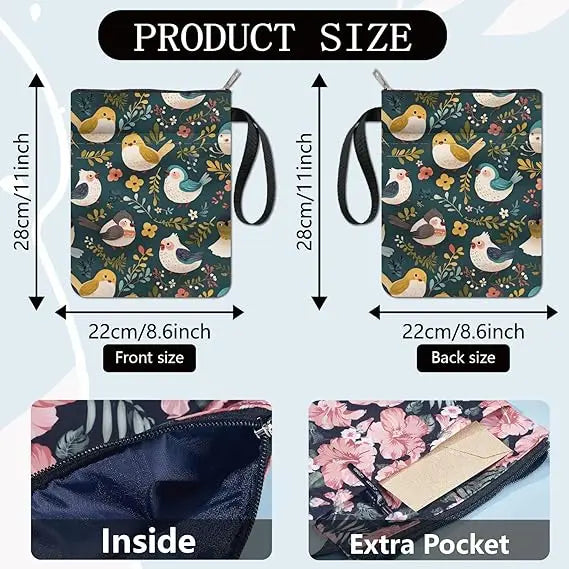1pc Giraffe Book Sleeve Cartoon Animal Book Covers Book Protector for Paperbacks Washable Fabric Cloth Book Cover with Zipper - élise & madelyn