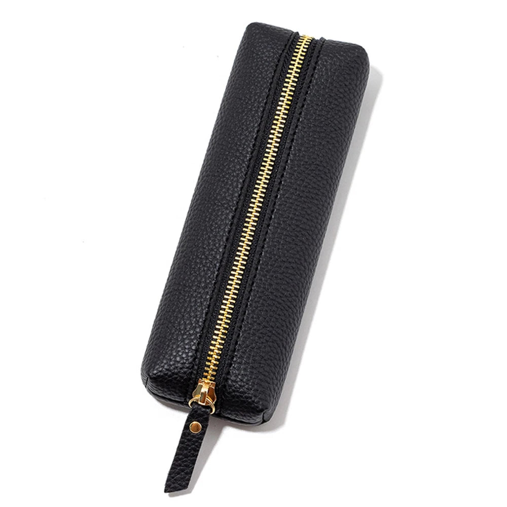 Large Capacity Pen Bag PU Leather Pen Case Korean Stationery Holder Storage Box Zipper Pencil Pouch Student School Supplies - élise & madelyn