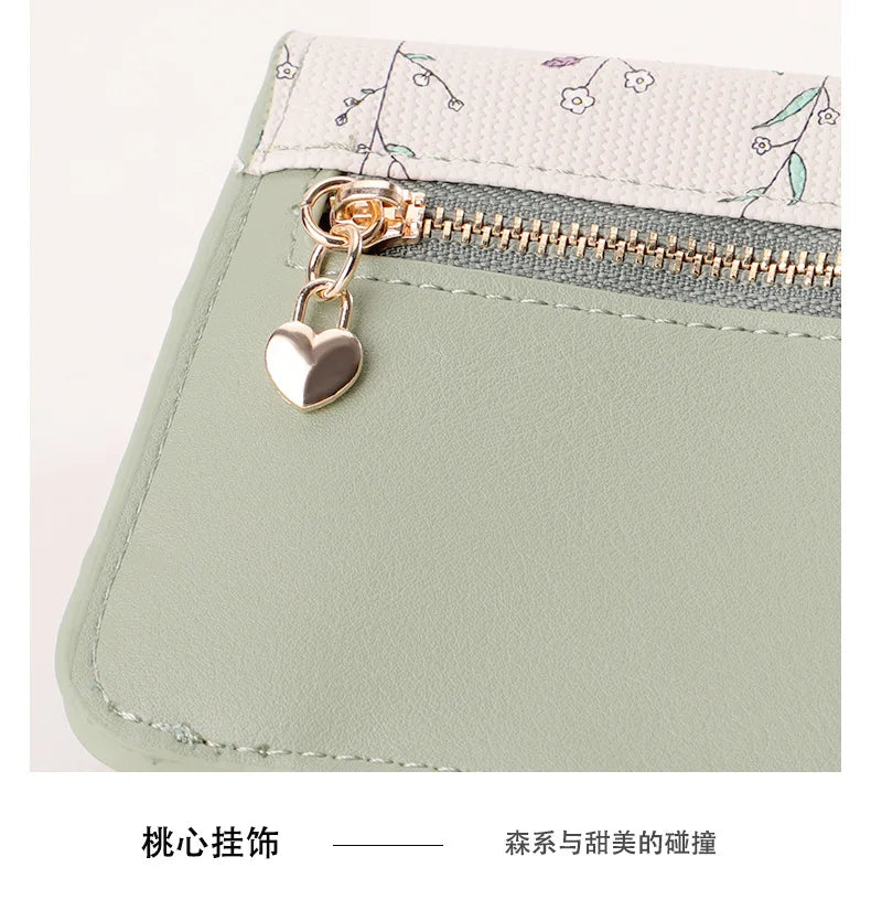 Card Bag Keychain Coin Purses Women's Compact Portable Change Bag Thin Design PU Leather Floral Print Coin Holders for Women - élise & madelyn