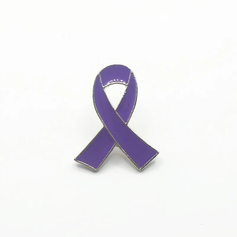 Awareness Ribbon Enamel Pin – Breast Cancer & Multi-Color Support Brooch (Pink, Purple, Blue & More)