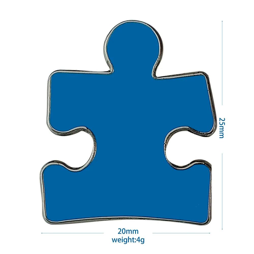 Autism Awareness Metal Lapel Pin, Puzzle  Ribbon and Heart Design Badge Brooch For Your Choose