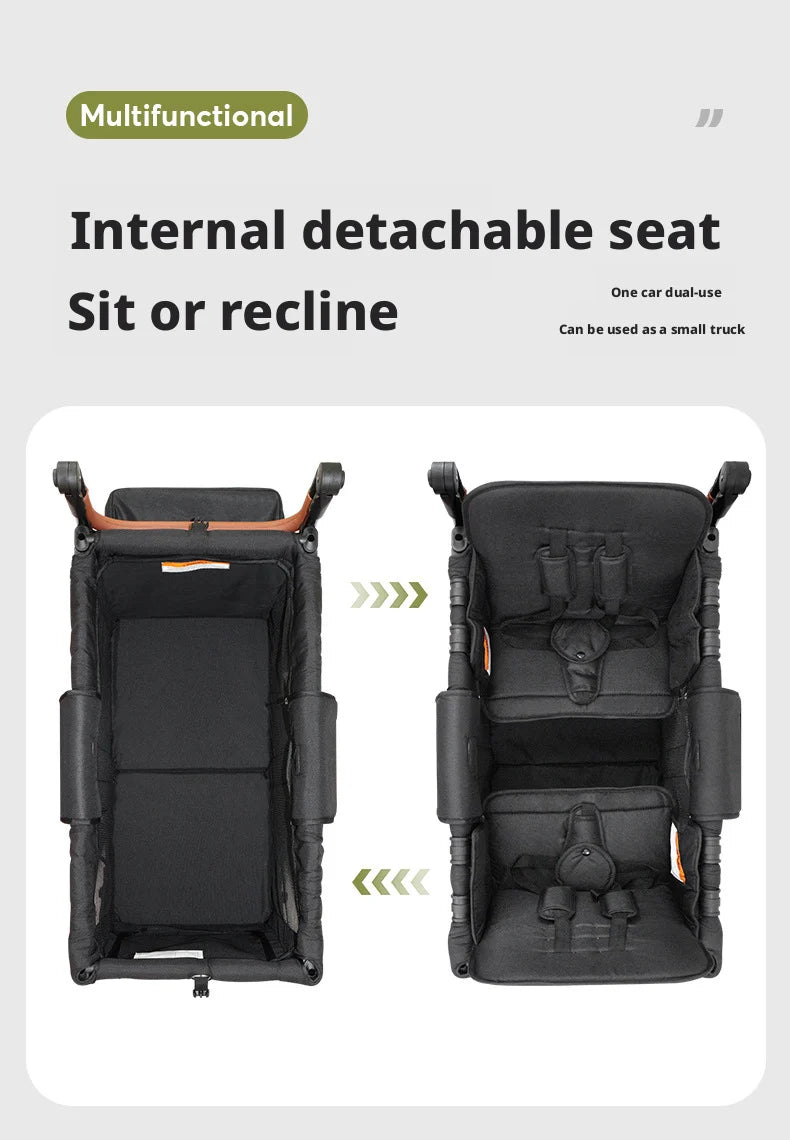 Lightweight Twin/Quad Travel Stroller – Foldable Sit & Recline Design