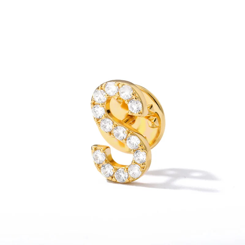 Crystal A-Z Letter Brooches for Women Initial Name Brooch Pins for Suit Shirt Collar Accessories New Rhinestone Brooch Jewelry
