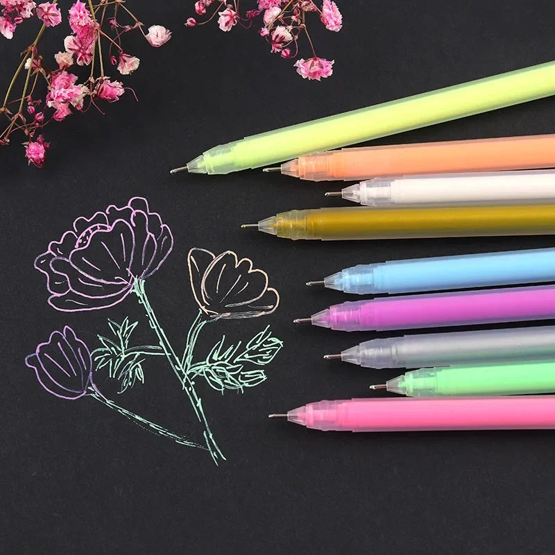 9/12 PCS Set Kawaii Color Gel Pen Set 0.5mm Ballpoint Pen for Diary School Stationery - élise & madelyn
