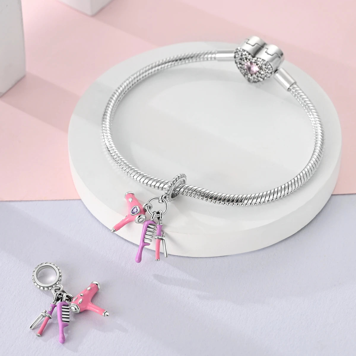925 Silver Charms Skirt Ballet Shoes Pink Pendants Fit Original Bracelet Beads Diy For Woman Jewelry - élise & madelyn