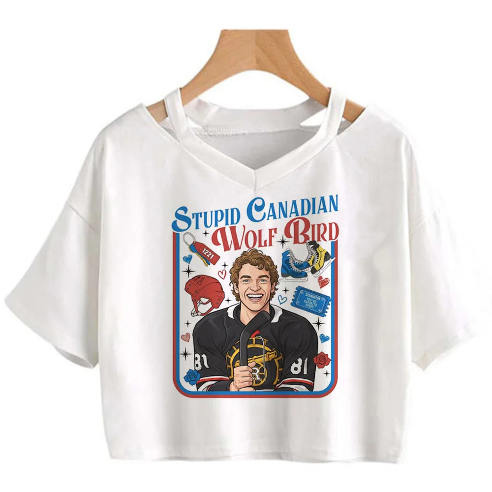 Heated Rivalry Cropped Graphic T-Shirt – Y2K Gothic Vintage Women’s Crop Top