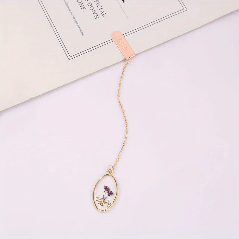 Elegant Literary Bookmark - Eye-Catching Dried Flower & Crystal Alloy Book Clip for Passionate Readers - élise & madelyn