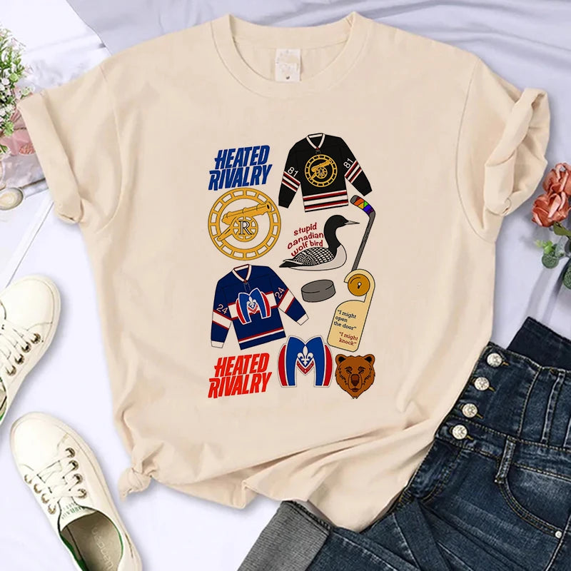 Heated Rivalry Graphic T-Shirt – Gothic Y2K Vintage Crew Neck Tee (Unisex)