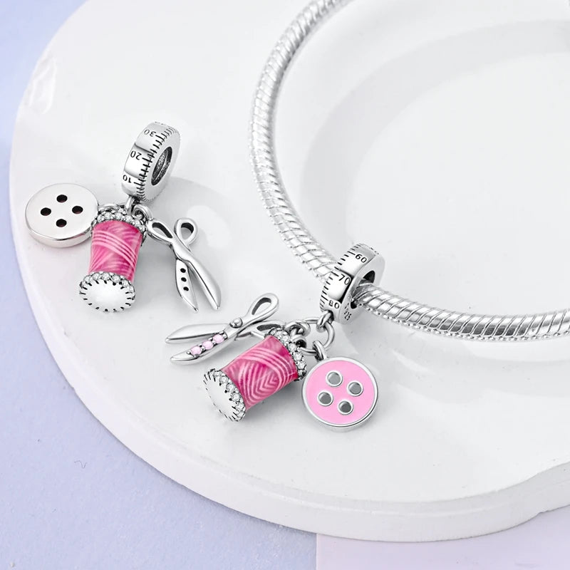 Fit Original 925 Sterling Silver Charms Beads Wine Glass Coffee Cup Charms Pendant For Women Bracelet Charms DIY Jewelry Gift - élise & madelyn