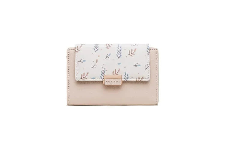 Prettyzys 2021 New Floral Zipper Wallets Medium-Length Multi-Function Women's Style Money Clips Fashionable Compact Storage