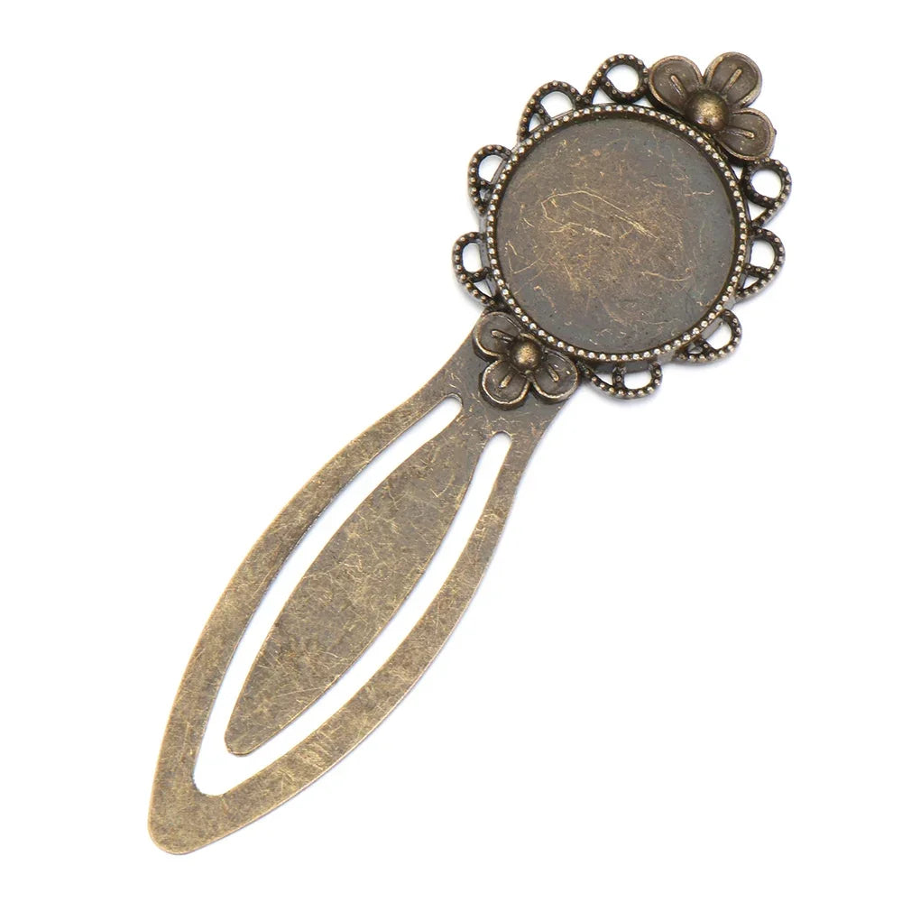 1PC Antique Bronze Oval Style Iron Metal Bookmark Vintage Retro Handmade Bookmark for Cabochon Cameo DIY Bookmark Student Gifts - élise & madelyn