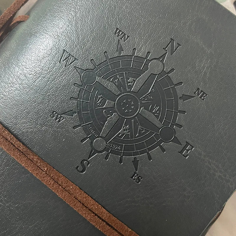 A5 A6 A7 Customizable Name Vintage Matte Finish Notebook Pirate Theme Compass Design Hardcover Journal Personalized Gift for Him - élise & madelyn