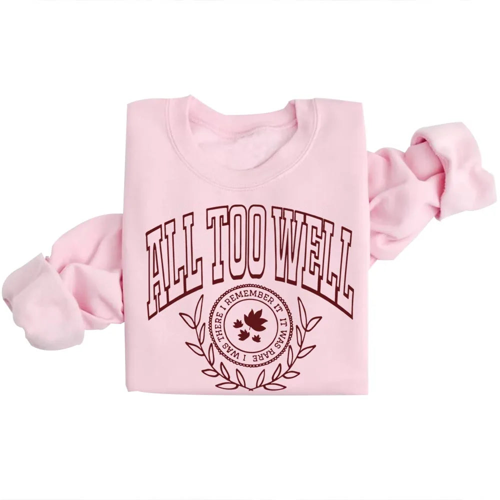 All Too Well Music Album Sweatshirts Cozy Tops Sudadera Felpa Moletom - élise & madelyn