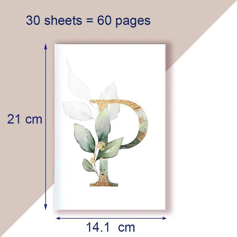 A5 Notebook Note Book Monogram Name Initial Alphabet Letter Majuscule Letters Flower Decor Personality Art Design Personal Diary - élise & madelyn