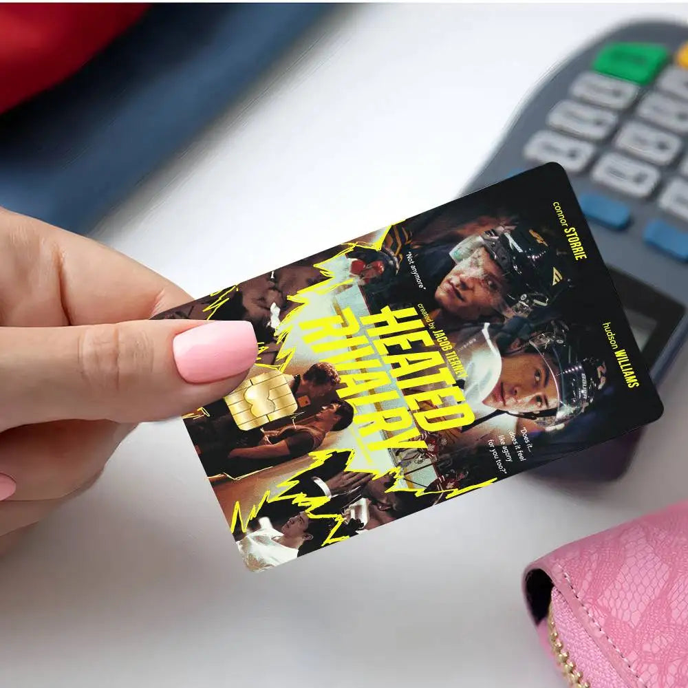TV Series H-Heated Rivalry Anime 4pcs 1Set Funny Shell On Off Ultra Thin No Fade Sticker Skin Cover Film for Debit Credit Card