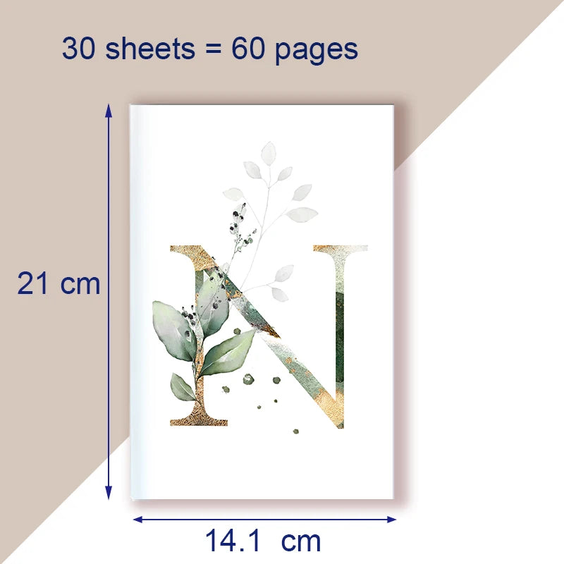 A5 Notebook Note Book Monogram Name Initial Alphabet Letter Majuscule Letters Flower Decor Personality Art Design Personal Diary - élise & madelyn