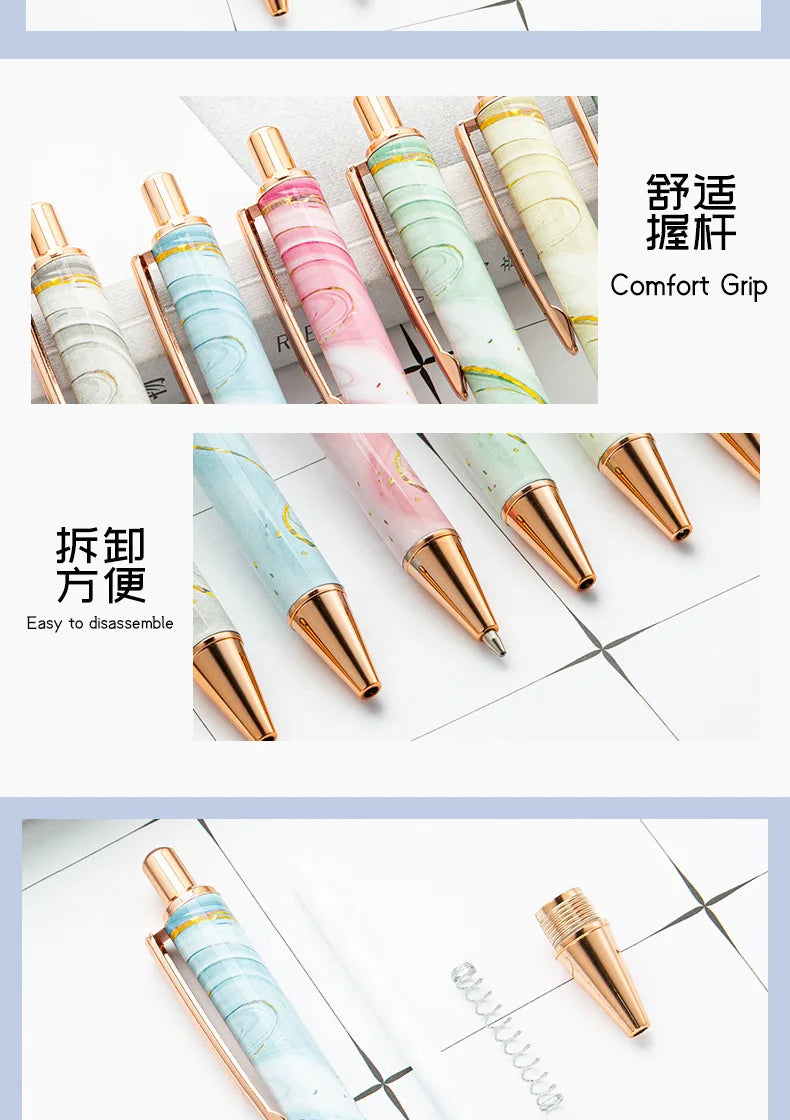 30PCS  Wholesale Metal Ballpoint Pen with Pressed Core Hotel Conference Advertising Pen Multi color Flower Film Ballpoint Pen - élise & madelyn