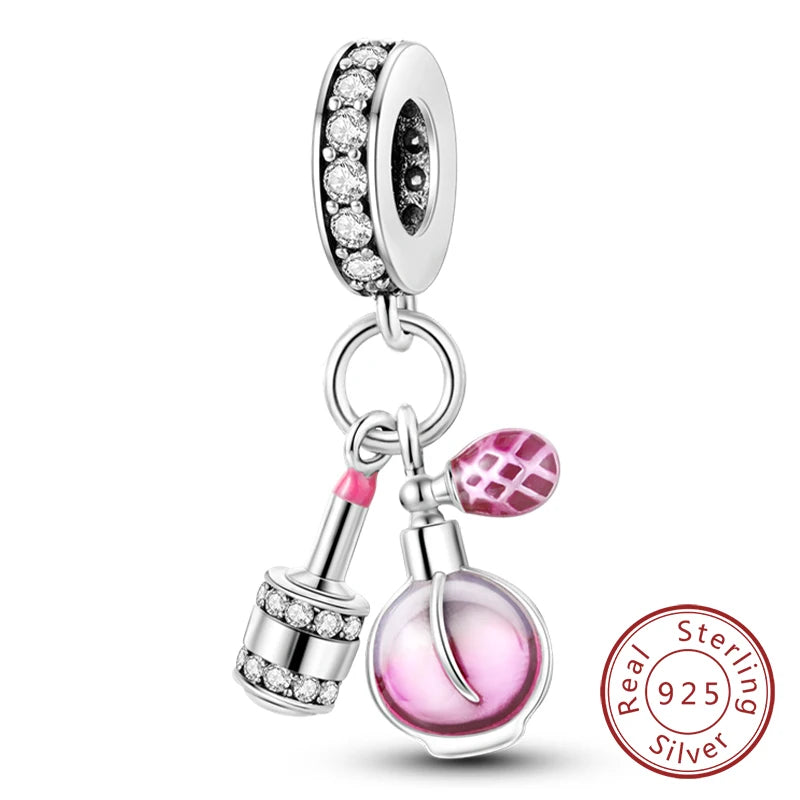 Fit Original 925 Sterling Silver Charms Beads Wine Glass Coffee Cup Charms Pendant For Women Bracelet Charms DIY Jewelry Gift - élise & madelyn