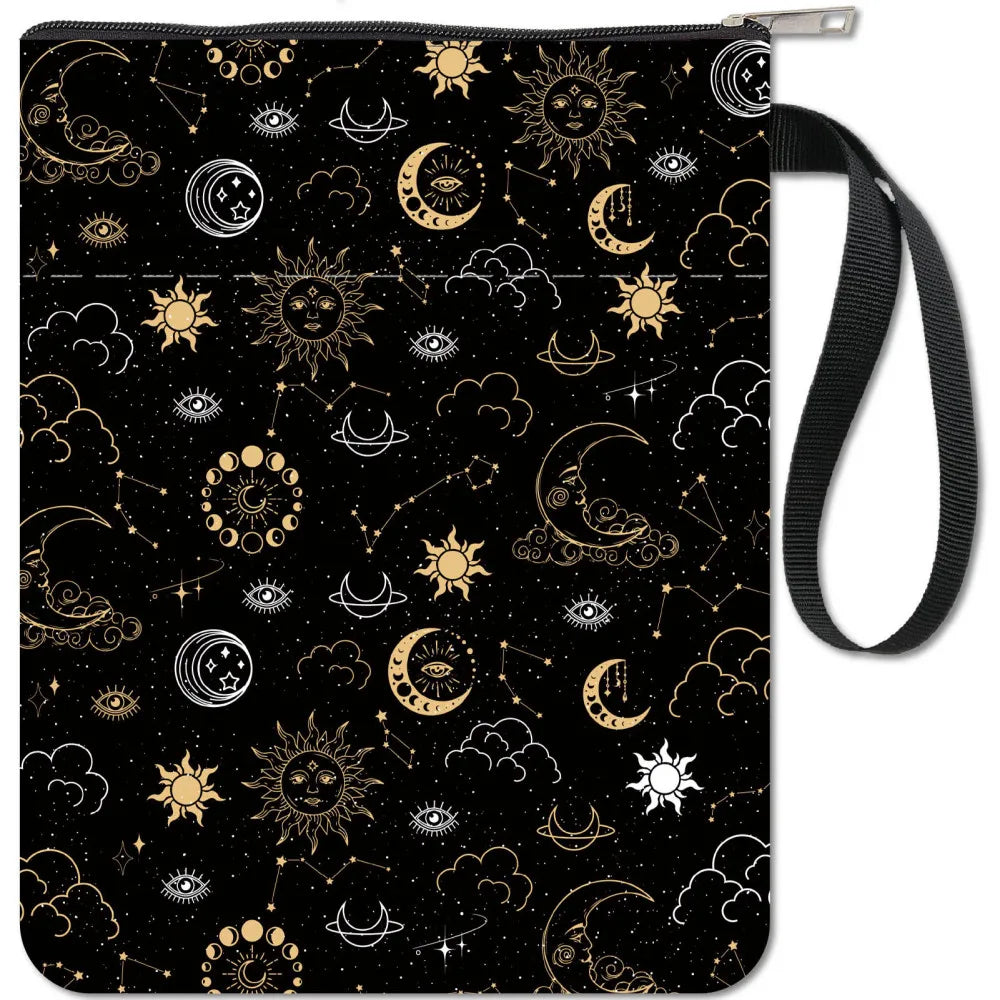 Black Book Sleeves Flower Leaf Book Covers Book Protector for Paperbacks Washable Fabric Cloth Book Cover with Zipper and Extra - élise & madelyn