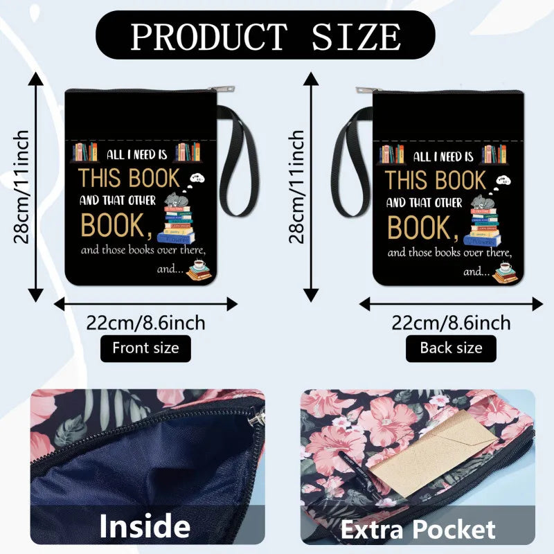 Book Sleeves Cat Coffee Book Protector Book Covers for Paperbacks Washable Cloth Book Cover with Zipper and Extra Sleeve Pocket - élise & madelyn