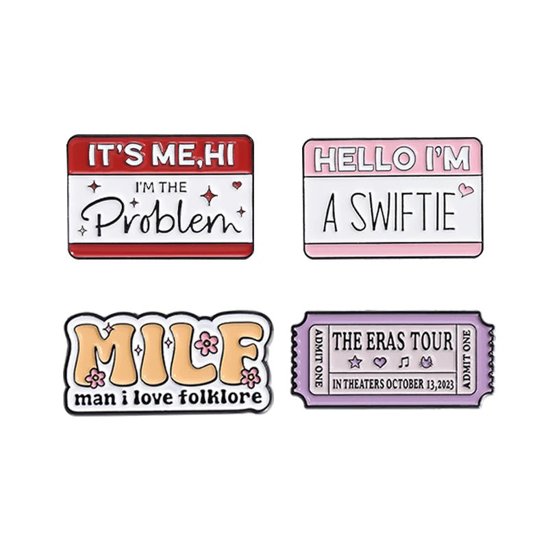 Pop Singer-Inspired Enamel Pin Sets – Aesthetic Enamel Brooches, Lyrics & Outfits | Cute Collectible Accessories for Bags, Jackets & Lanyards - élise & madelyn