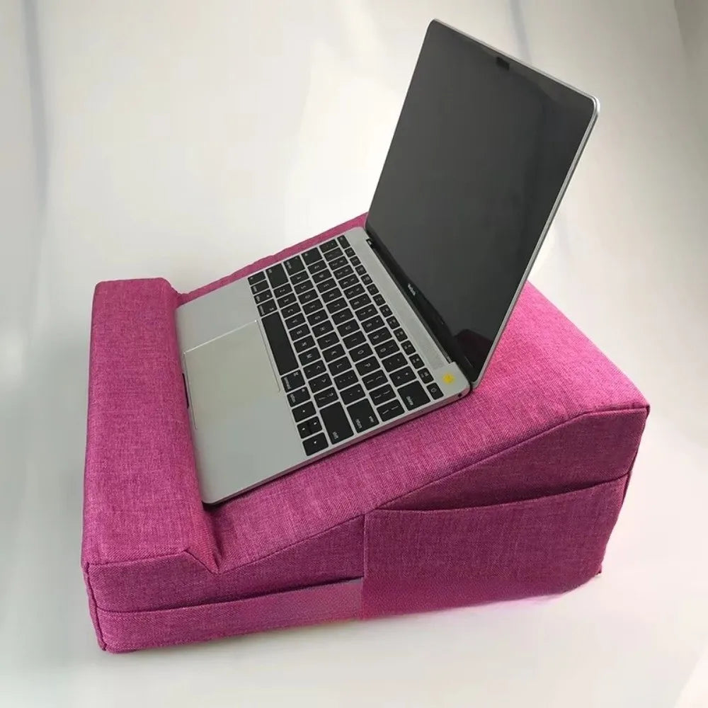 Ergonomic Laptop Pillow Stand – Soft Lap Desk with Hand Rest Support for Bed, Sofa & Reading