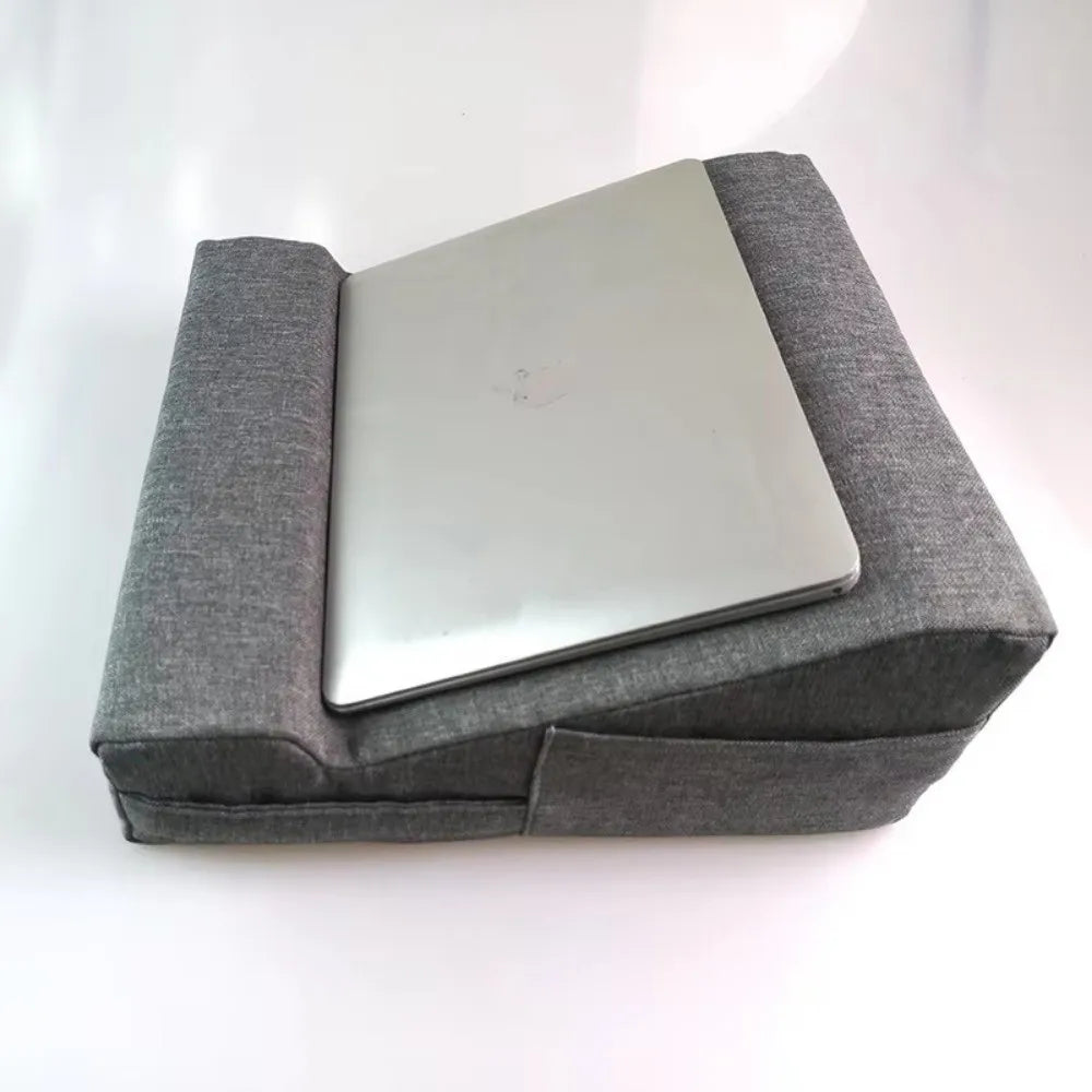 Ergonomic Laptop Pillow Stand – Soft Lap Desk with Hand Rest Support for Bed, Sofa & Reading