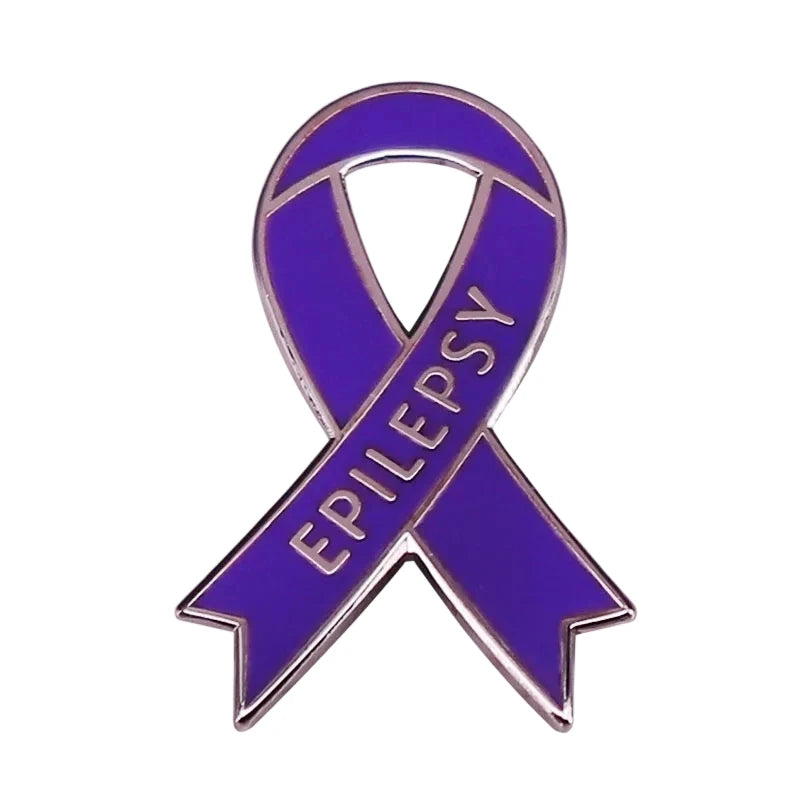 Colorful Ribbon Enamel Pin Disease Awareness Ribbon Badge Mental Health Jewelry Backpacks Hats Jeans Decorative