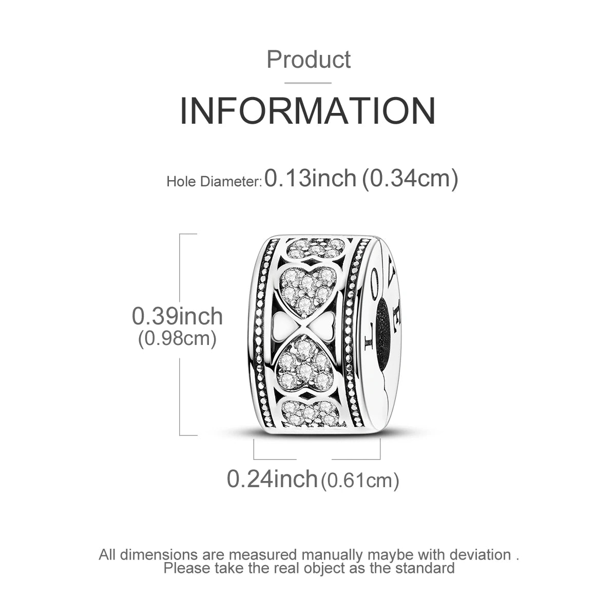 Charms Fit Original Beads 925 Sterling Silver Clip Charms Zircon Silicone Spacer Beads fit Bracelet Women DIY Gift - élise & madelyn