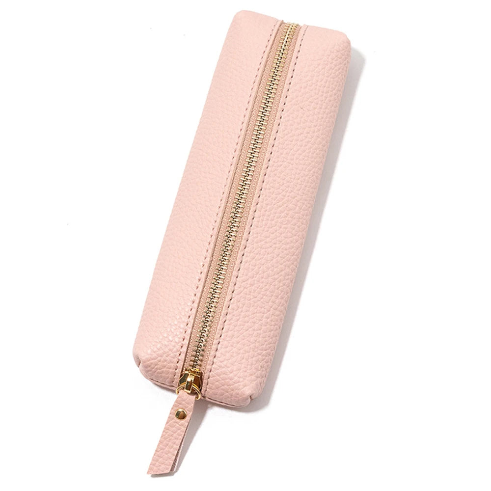 Large Capacity Pen Bag PU Leather Pen Case Korean Stationery Holder Storage Box Zipper Pencil Pouch Student School Supplies - élise & madelyn