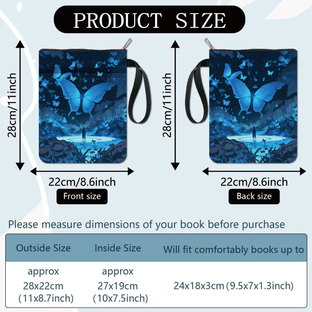 1 pc Sun Moon Star Book Sleeve with Zipper Galaxy Boho Book Protector Pouch for Paperback Black Space Waterproof Fabric - élise & madelyn