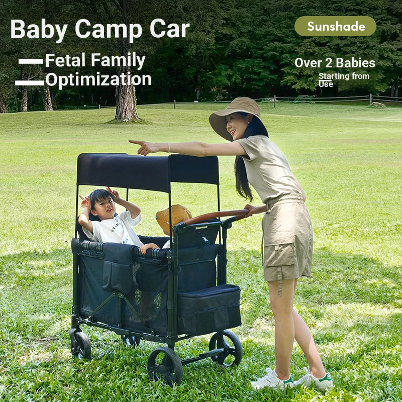 Lightweight Twin/Quad Travel Stroller – Foldable Sit & Recline Design