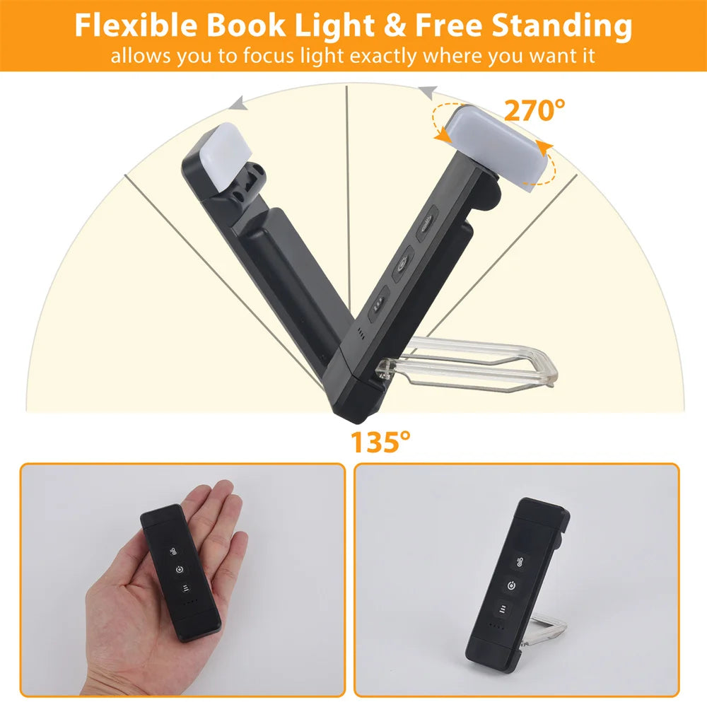 Clip-on Bookmark Book Light With Timer USB Rechargeable Reading Light Mini Led Read Light Portable Bedside Desk Light Read Lamp - élise & madelyn