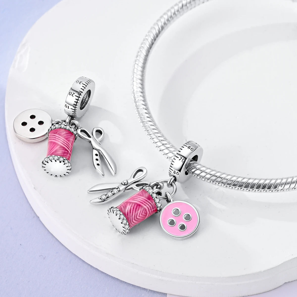 925 Silver Charms Skirt Ballet Shoes Pink Pendants Fit Original Bracelet Beads Diy For Woman Jewelry - élise & madelyn